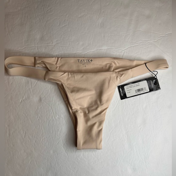 NWT Tavik Women’s Swim Heather Tapioca Neutral Minimal Bikini Bottoms Size S - Picture 1 of 11